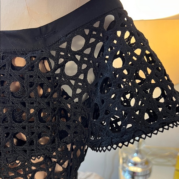 Self-Portrait Black One-Shoulder Lace Dress NWT Size 8 - Picture 6 of 13
